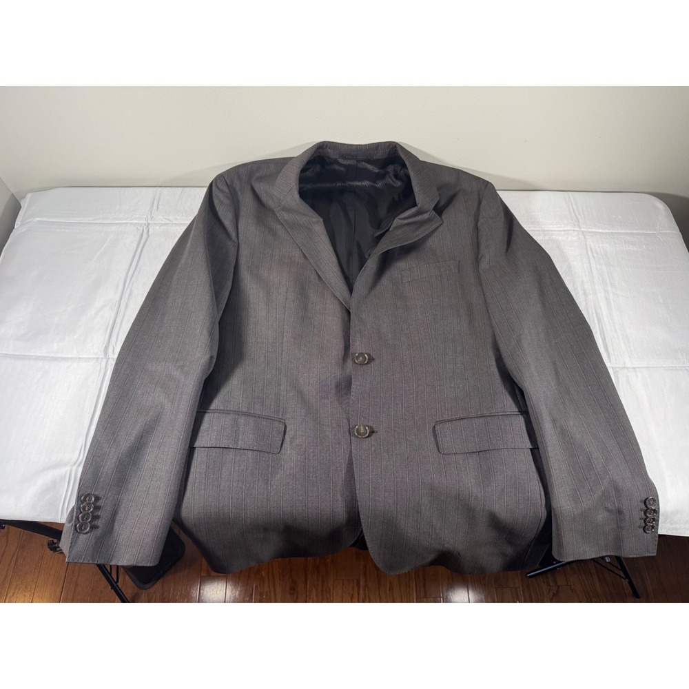 Hugo Boss James3/Sharp5 Super 120 Grey Pinstripe Wool Suit Jacket Blazer 42R